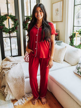 Women's Relaxed Pajama Set - Cranberry